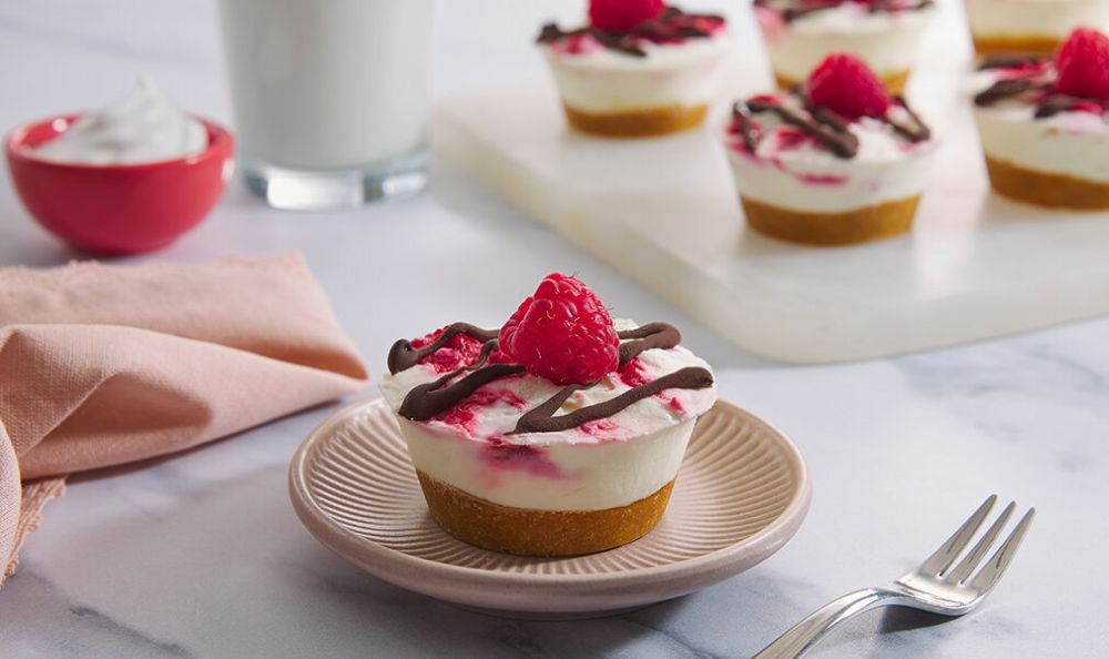Recipe for Mini Raspberry Swirl Cheesecakes