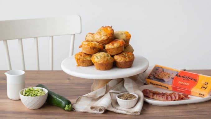 Recipe for Cheddar, Zucchini and Bacon Muffins